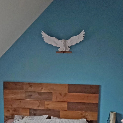 Escultura de pared de origami de 70 cm, búho de papel 3D para armar. 