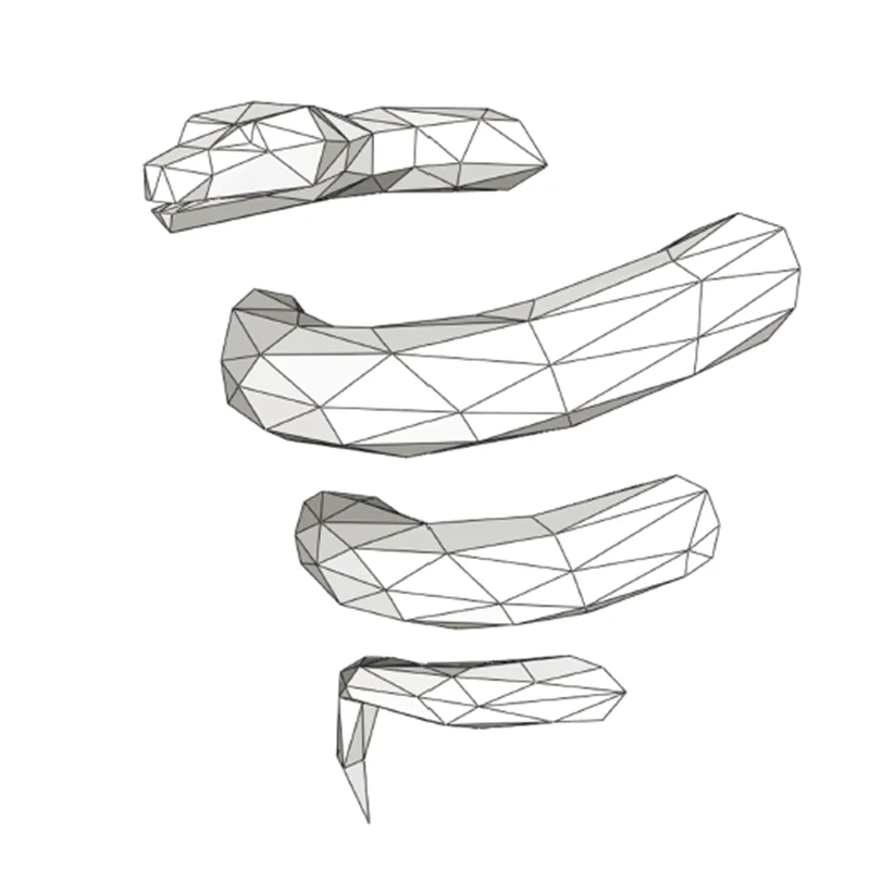 48cm Origami Wall Sculpture 3D Paper Python to Assemble DIY