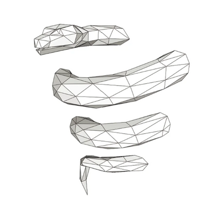 48cm Origami Wall Sculpture 3D Paper Python to Assemble DIY