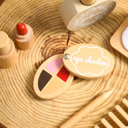 Wooden Makeup Kit Toys Hairdressing 12