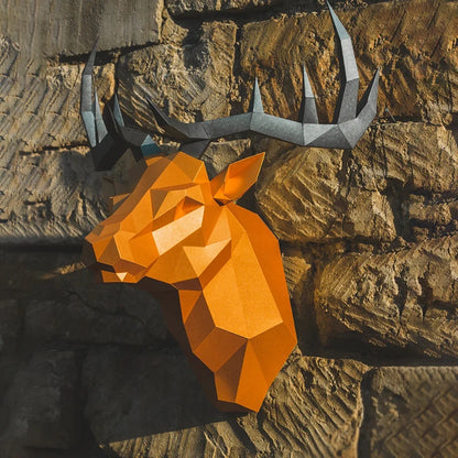 66cm Origami Wall Sculpture 3D Paper Deer to Assemble DIY