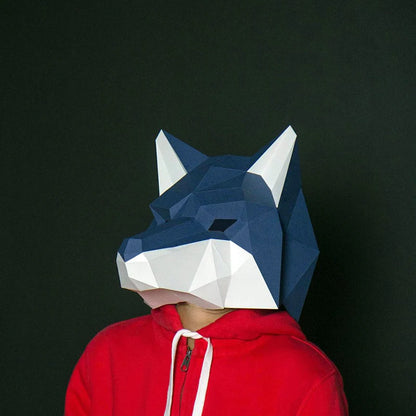 DIY 3D Paper Origami Wolf Costume Mask