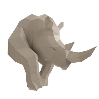 53cm Origami Wall Sculpture 3D Paper Rhinoceros to Assemble DIY 