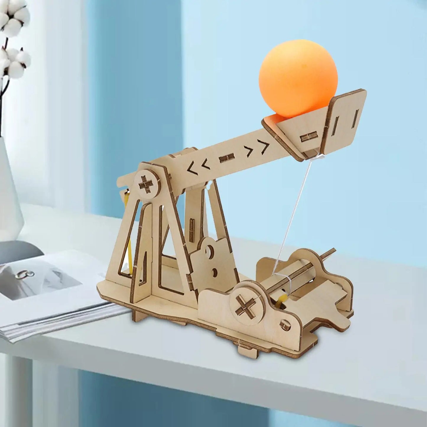 Rompecabezas de catapulta de madera 3D