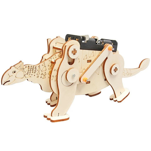 Robot eléctrico autómata de dinosaurio de madera 3D