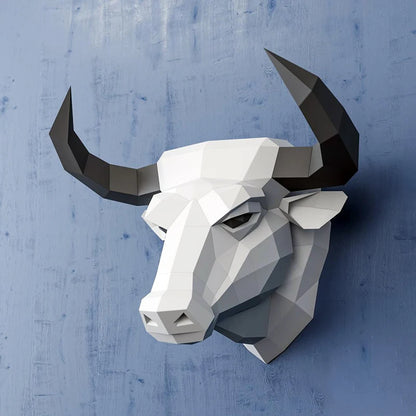 46cm Origami Wall Sculpture 3D Paper Bull to Assemble DIY 