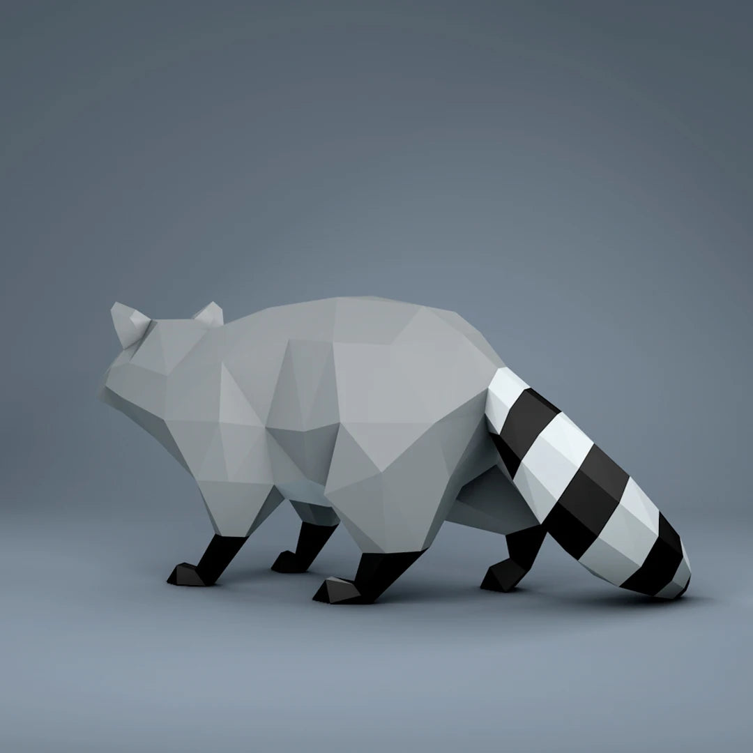 65 cm Origami Raccoon 3D Paper Sculpture to Assemble DIY