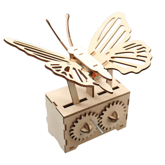 Rompecabezas de madera 3D Mariposa eléctrica y mecánica