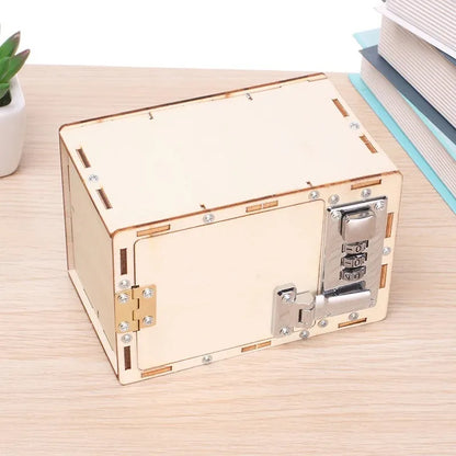 Caja fuerte mecánica de rompecabezas de madera 3D