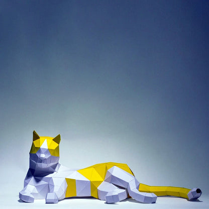 63 cm Origami 3D Paper Cat Sculpture to Assemble DIY