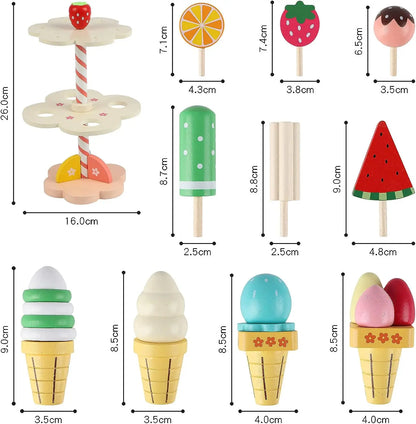 Jouet Service à Glaces en Bois Dinette Montessori