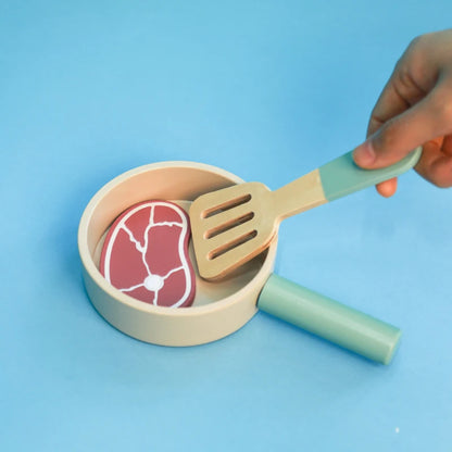 Jouet Ensemble Vaisselle Repas en Bois Dinette Montessori