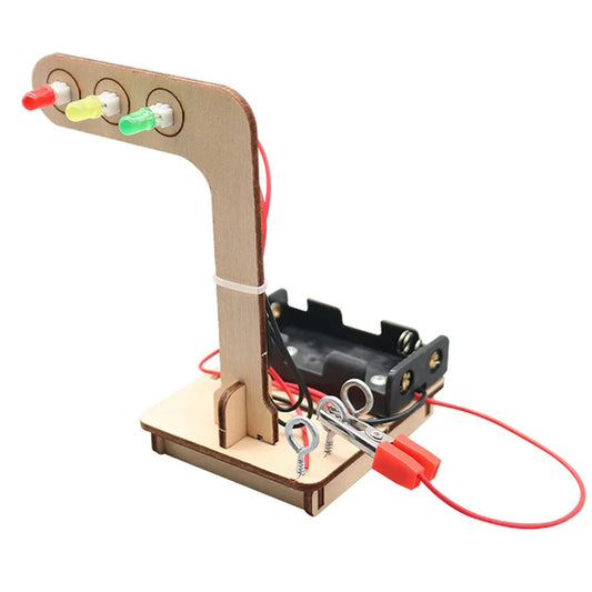 Rompecabezas de semáforo eléctrico de madera en 3D