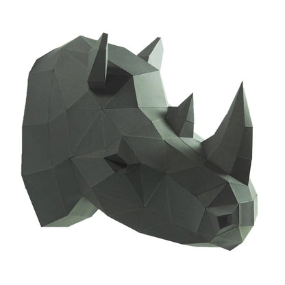40cm Origami Wall Sculpture 3D Paper Rhinoceros to Assemble DIY 