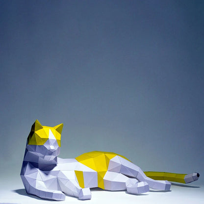 63 cm Origami 3D Paper Cat Sculpture to Assemble DIY