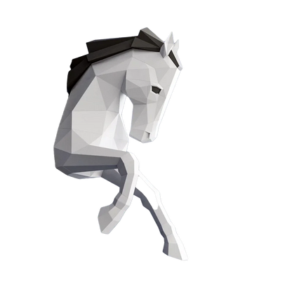 66cm Origami Wall Sculpture 3D Paper Horse to Assemble DIY 