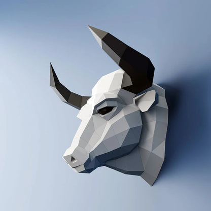 46cm Origami Wall Sculpture 3D Paper Bull to Assemble DIY 