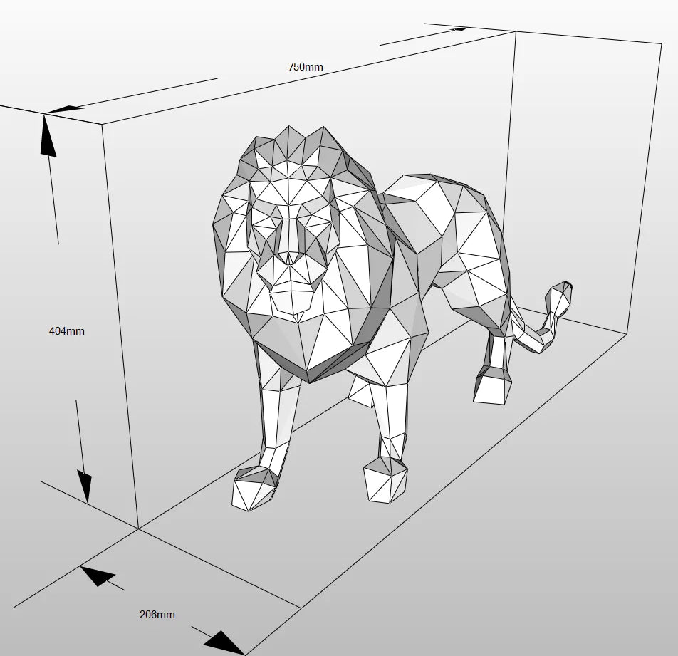 75cm Origami Lion 3D Paper Sculpture to Assemble DIY 