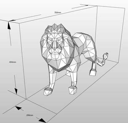 75cm Origami Lion 3D Paper Sculpture to Assemble DIY 