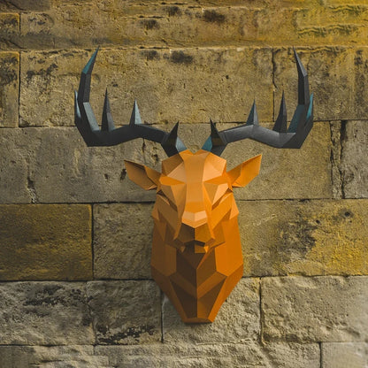 66cm Origami Wall Sculpture 3D Paper Deer to Assemble DIY