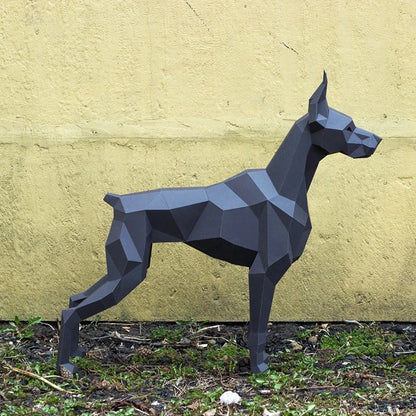 Origami Statue Sculpture 77/105 cm Doberman Dog in 3D Paper to Assemble DIY