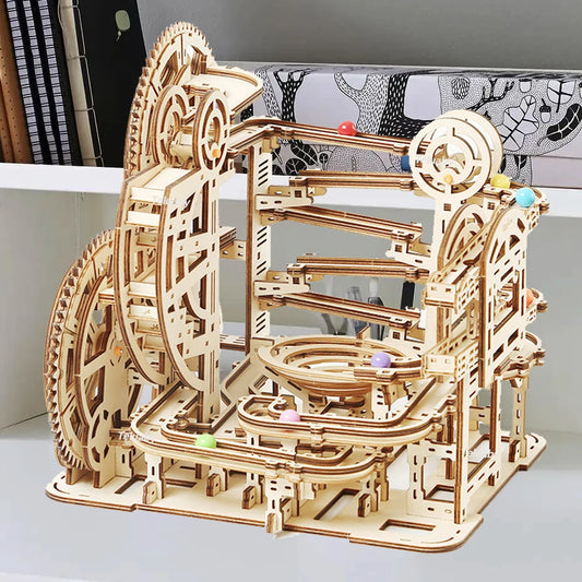 Rompecabezas de madera 3D Carrera de canicas mecánica