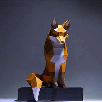 60cm Origami Wall Sculpture 3D Paper Moon Fox to Assemble DIY