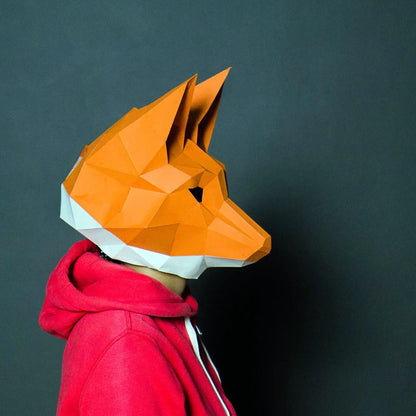 DIY 3D Paper Origami Fox Costume Mask