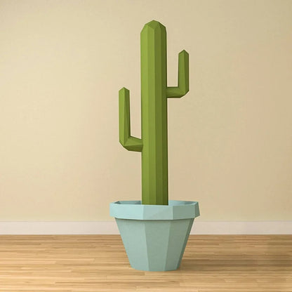 75 cm Origami Cactus 3D Paper Sculpture to Assemble DIY