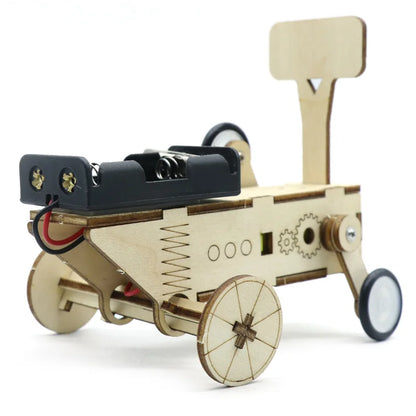 Rompecabezas de robot autómata rodante eléctrico de madera en 3D