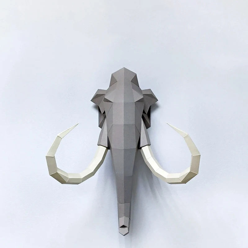 60cm Origami Wall Sculpture 3D Paper Mammoth to Assemble DIY
