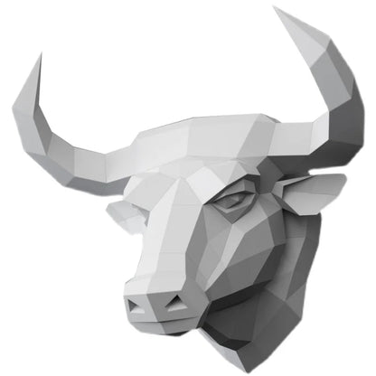 46cm Origami Wall Sculpture 3D Paper Bull to Assemble DIY 