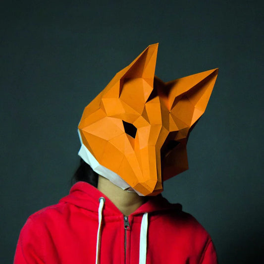 DIY 3D Paper Origami Fox Costume Mask