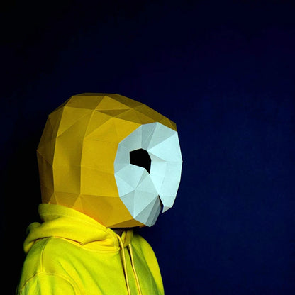 Máscara de papel 3D de búho de origami de 33 cm para armar