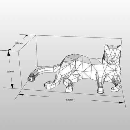 63 cm Origami 3D Paper Cat Sculpture to Assemble DIY