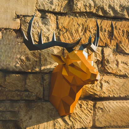 66cm Origami Wall Sculpture 3D Paper Deer to Assemble DIY