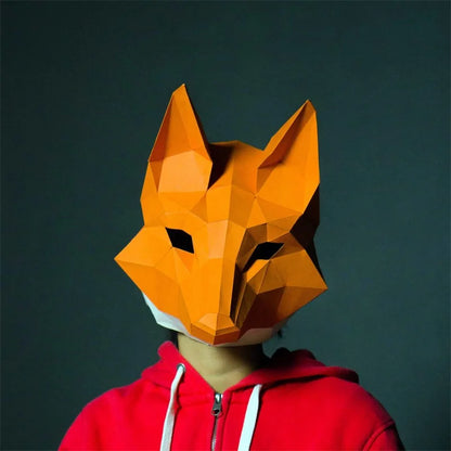 DIY 3D Paper Origami Fox Costume Mask