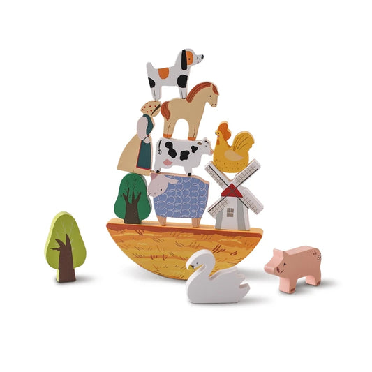 Jeu de Construction et d'Equilibre en Bois Animaux Montessori