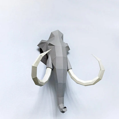 60cm Origami Wall Sculpture 3D Paper Mammoth to Assemble DIY