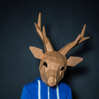 63cm Origami Costume Mask 3D Paper Deer to Assemble DIY