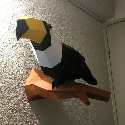 Origami Wall Sculpture 50 cm Toucan Bird 3D Paper DIY Assembly 