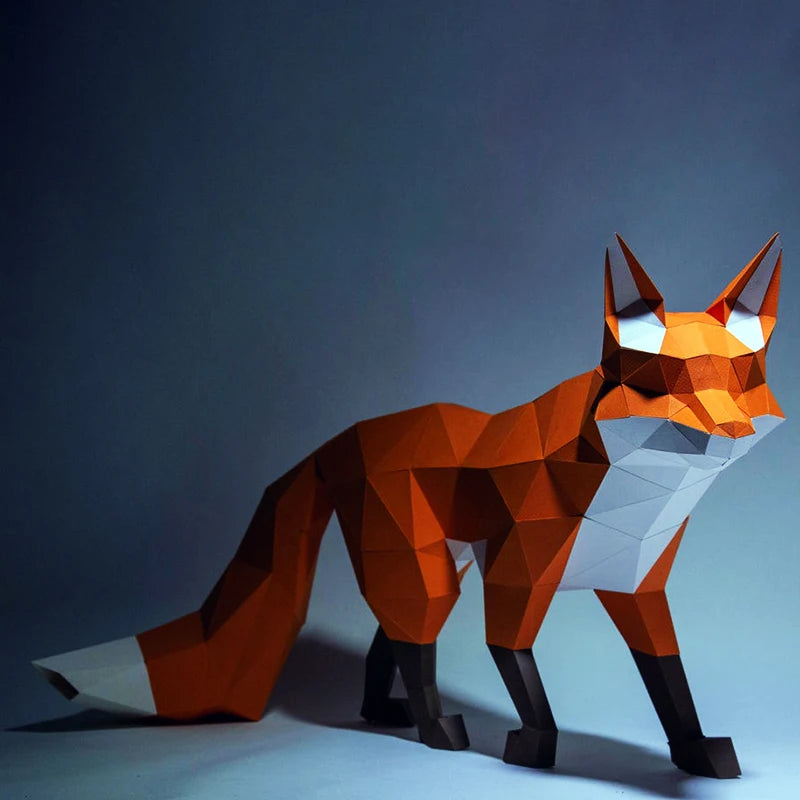 68cm Origami Fox 3D Paper Sculpture to Assemble DIY
