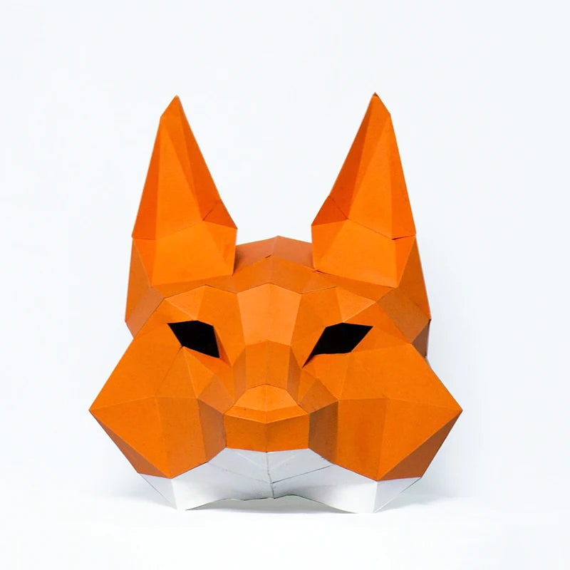 DIY 3D Paper Origami Fox Costume Mask