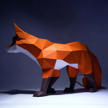 68cm Origami Fox 3D Paper Sculpture to Assemble DIY