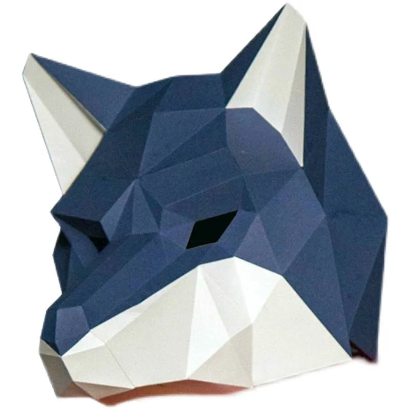 DIY 3D Paper Origami Wolf Costume Mask