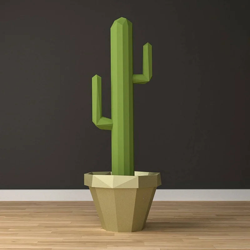 75 cm Origami Cactus 3D Paper Sculpture to Assemble DIY