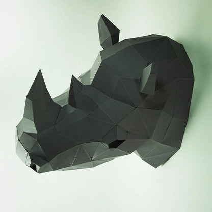 40cm Origami Wall Sculpture 3D Paper Rhinoceros to Assemble DIY 