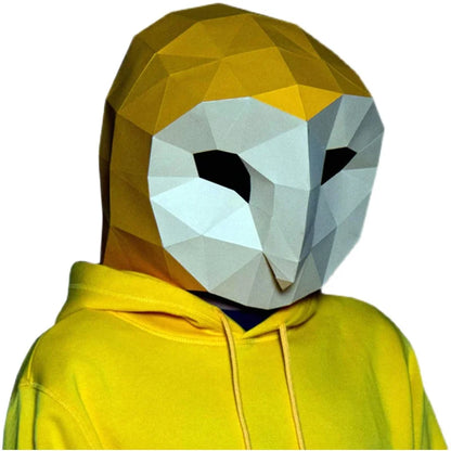 Máscara de papel 3D de búho de origami de 33 cm para armar
