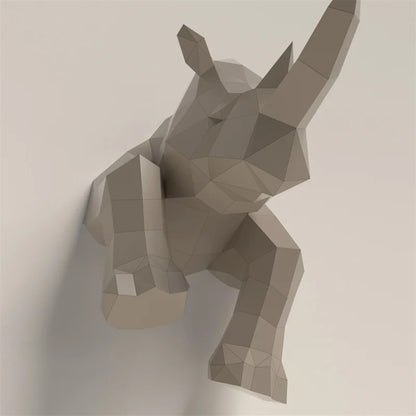53cm Origami Wall Sculpture 3D Paper Rhinoceros to Assemble DIY 