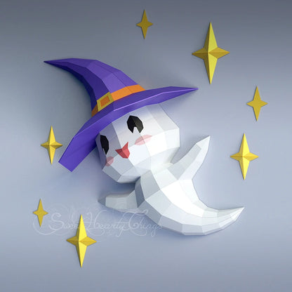 62cm Origami Wall Sculpture Halloween Ghost 3D Paper DIY Assembly